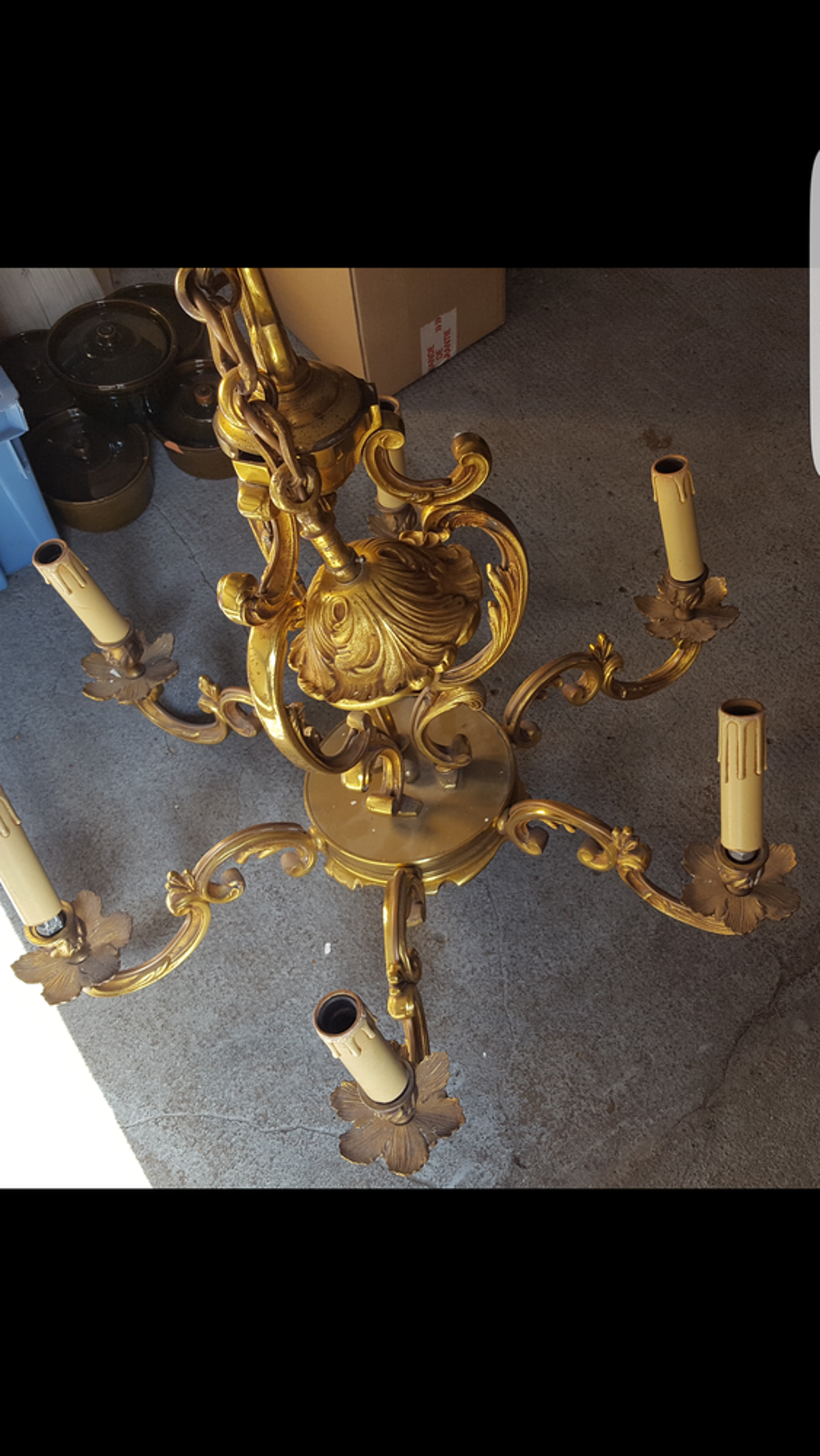 Ancien lustre bronze Décoration