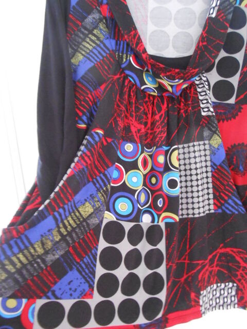 tunique Taille 44 multicouleur rouge et noir 10 Mirande (32)