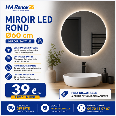 Miroir LED 39 Villeurbanne (69)