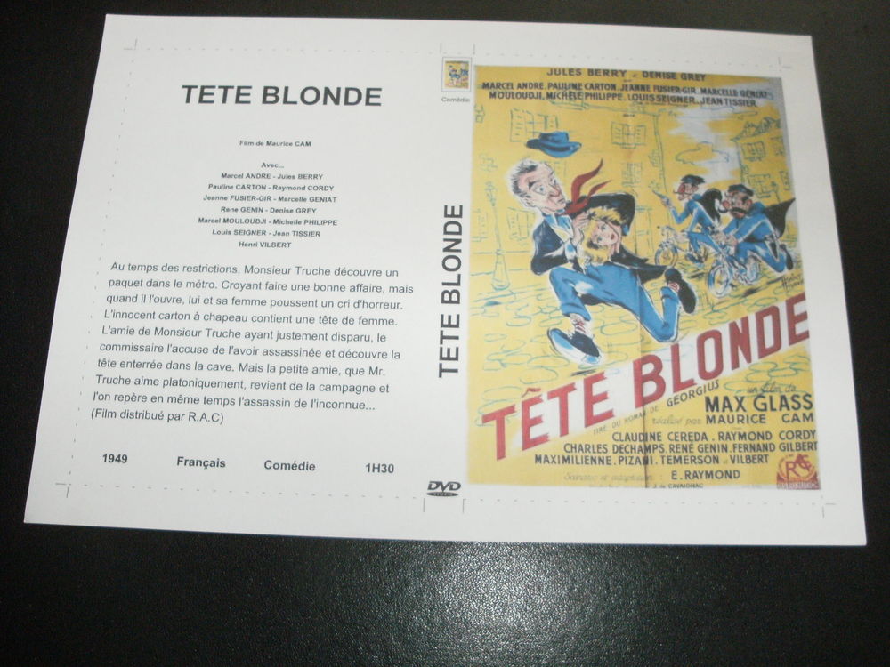 Film : " Tete blonde " DVD et blu-ray