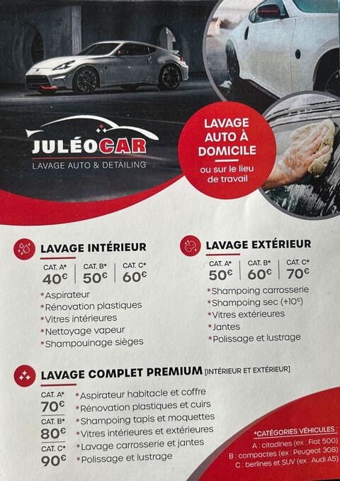 Lavage automobile &agrave; domicile 0 06730 Saint-andré-de-la-roche