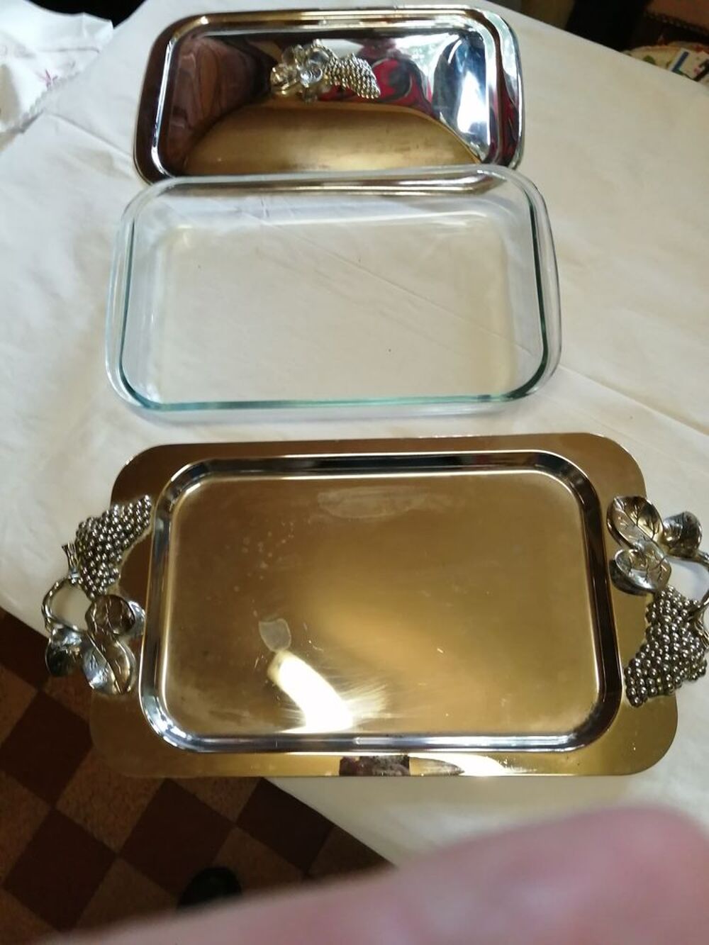 plateau m&eacute;tal argent&eacute; Cuisine