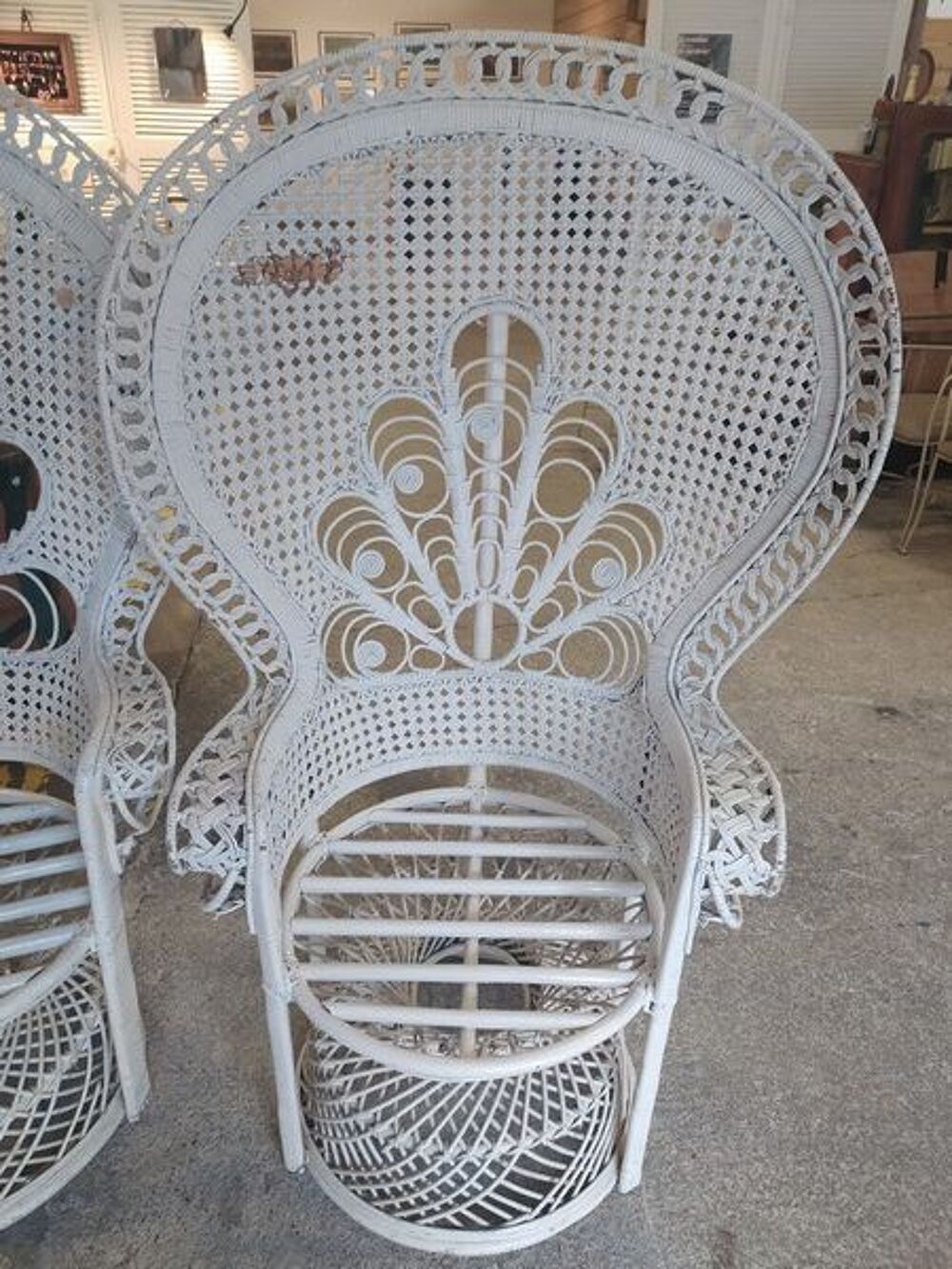 Fauteuil Emmanuelle Osier Rotin Vintage Meubles