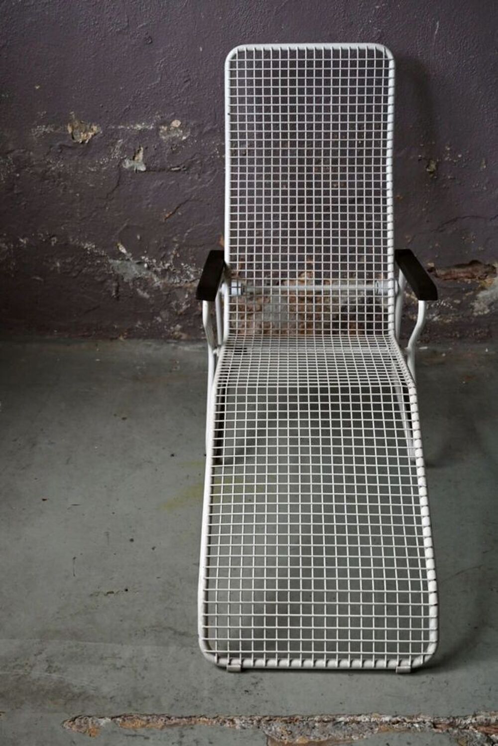 Chaise longue Erlau AG Transat Bain de soleil vintage m&eacute;tal Meubles