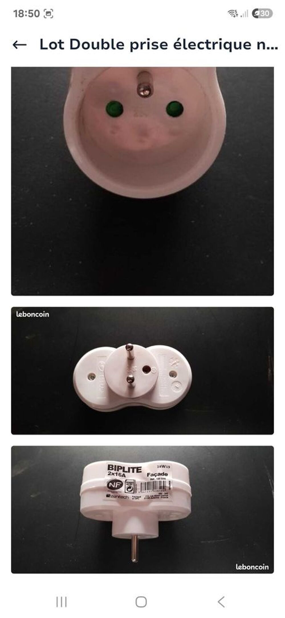 &agrave;-4 double prise &eacute;lectrique neuf 2&agrave;-16Amp. neuf Accessoires