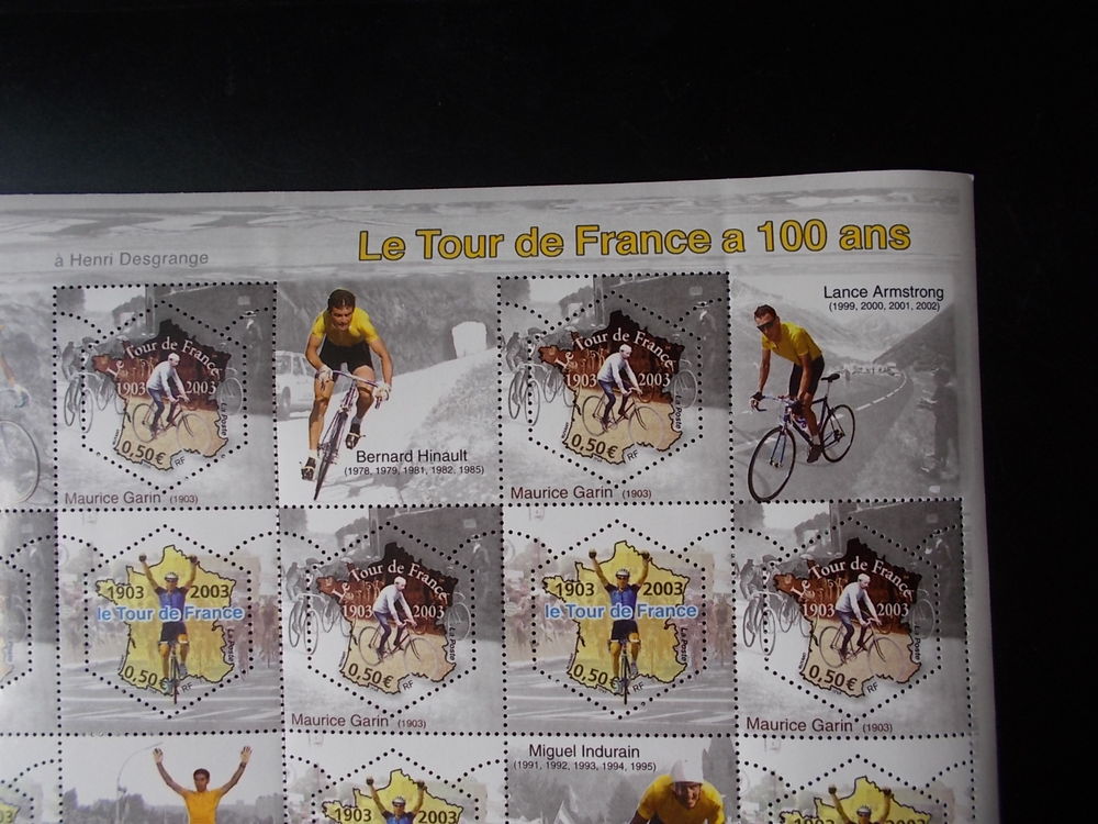 TBE : Timbres comm&eacute;moratifs des 100 ANS DU TOUR DE FRANCE 