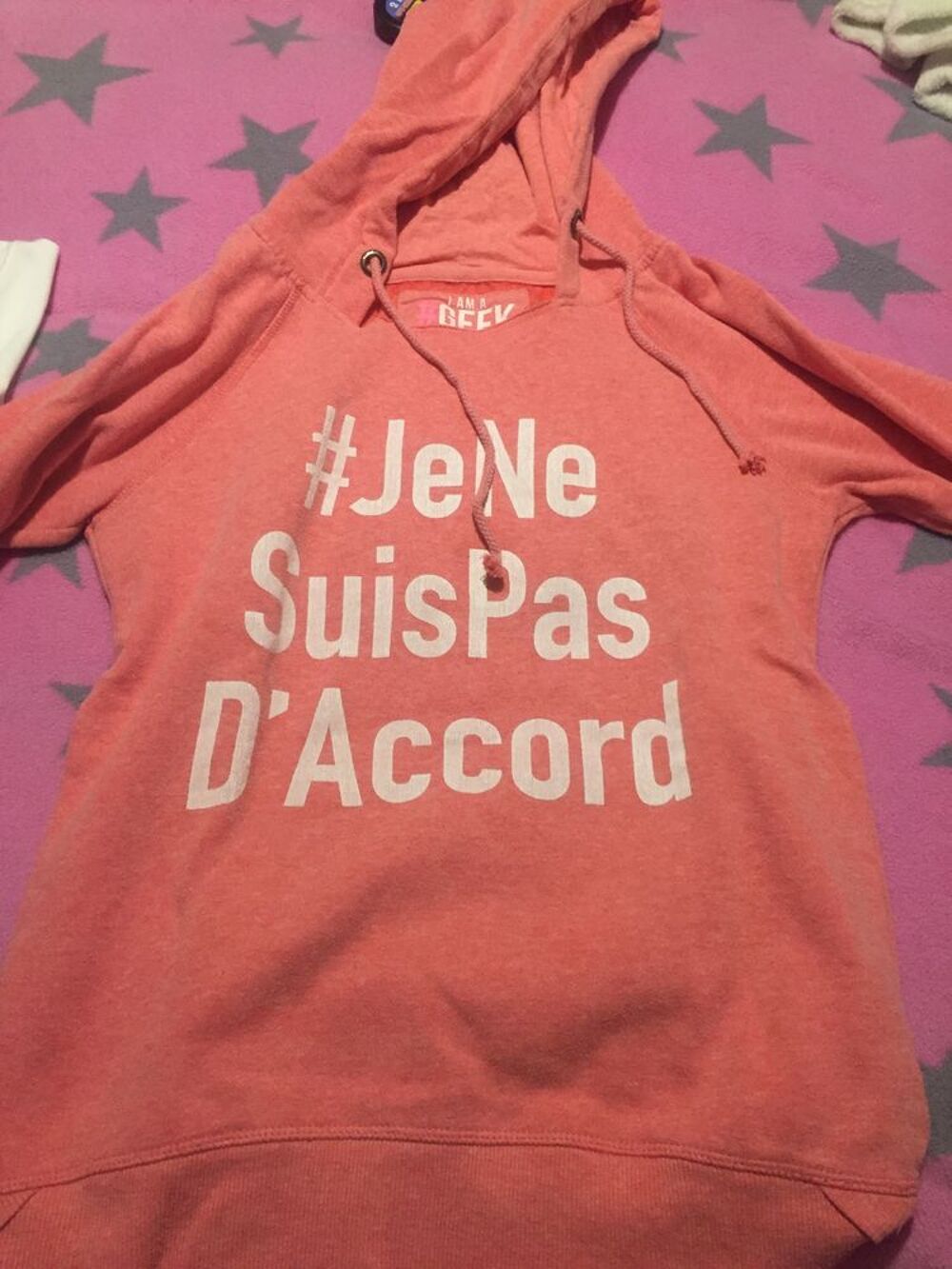 SWEAT ORANGE CLAIR " je ne suis pas d'accord" T. S Vêtements