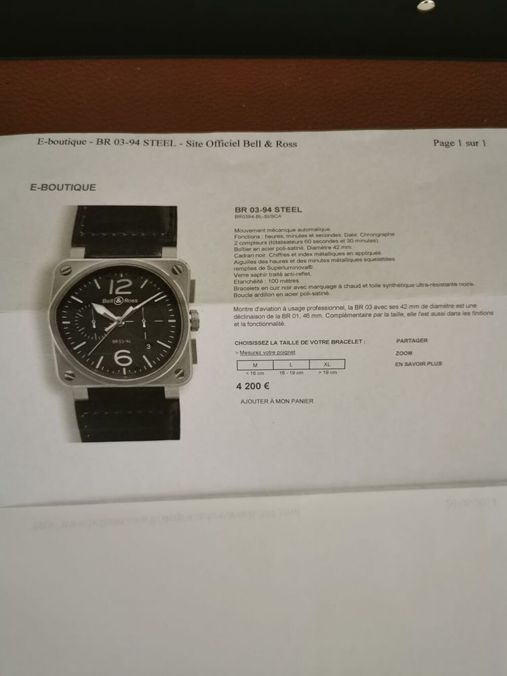 MONTRE BELL&amp;ROSS Bijoux et montres