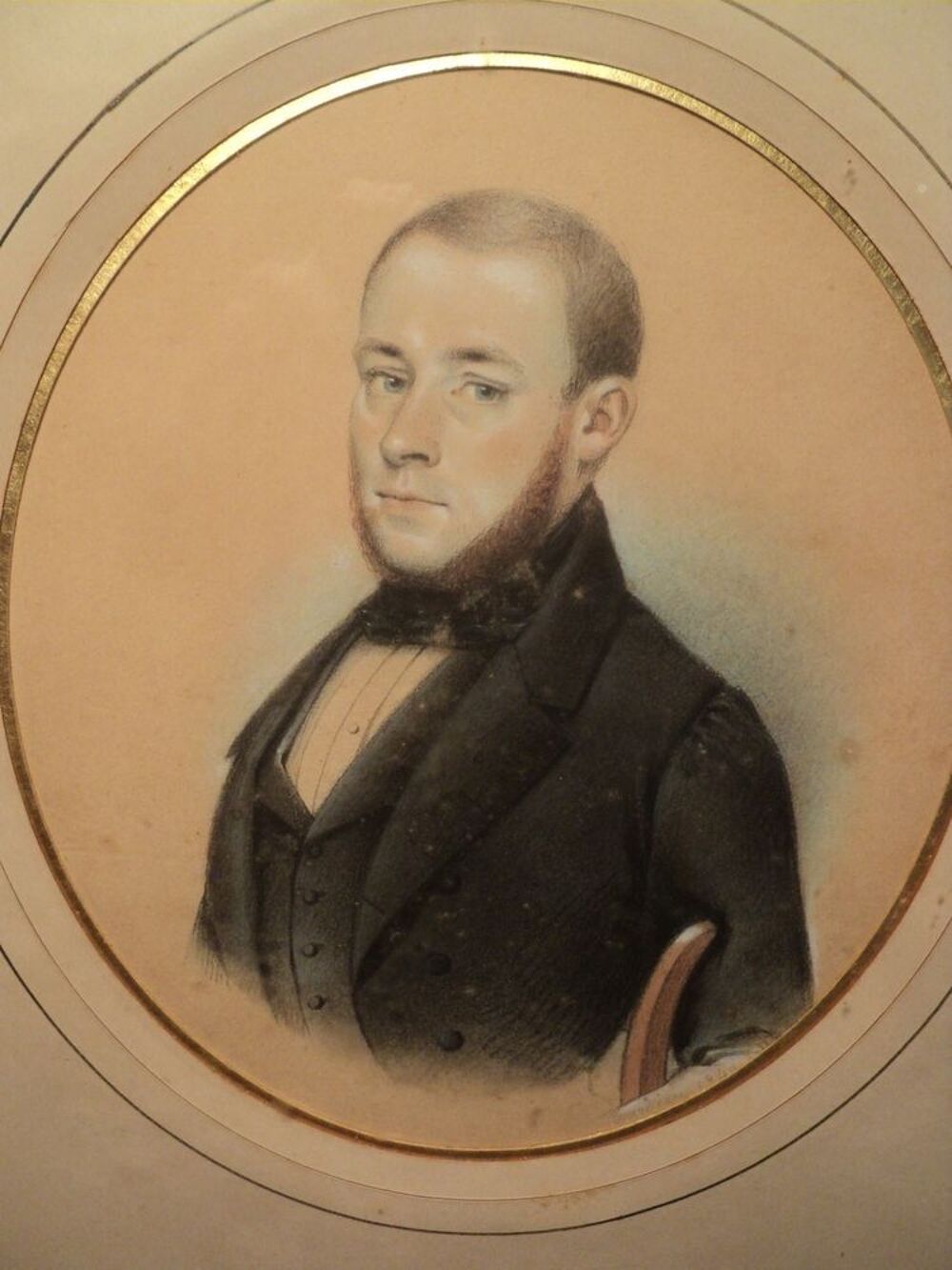 Tableau Dessin Pastel Portrait d'Homme Louis Philippe XIX&egrave;me Décoration