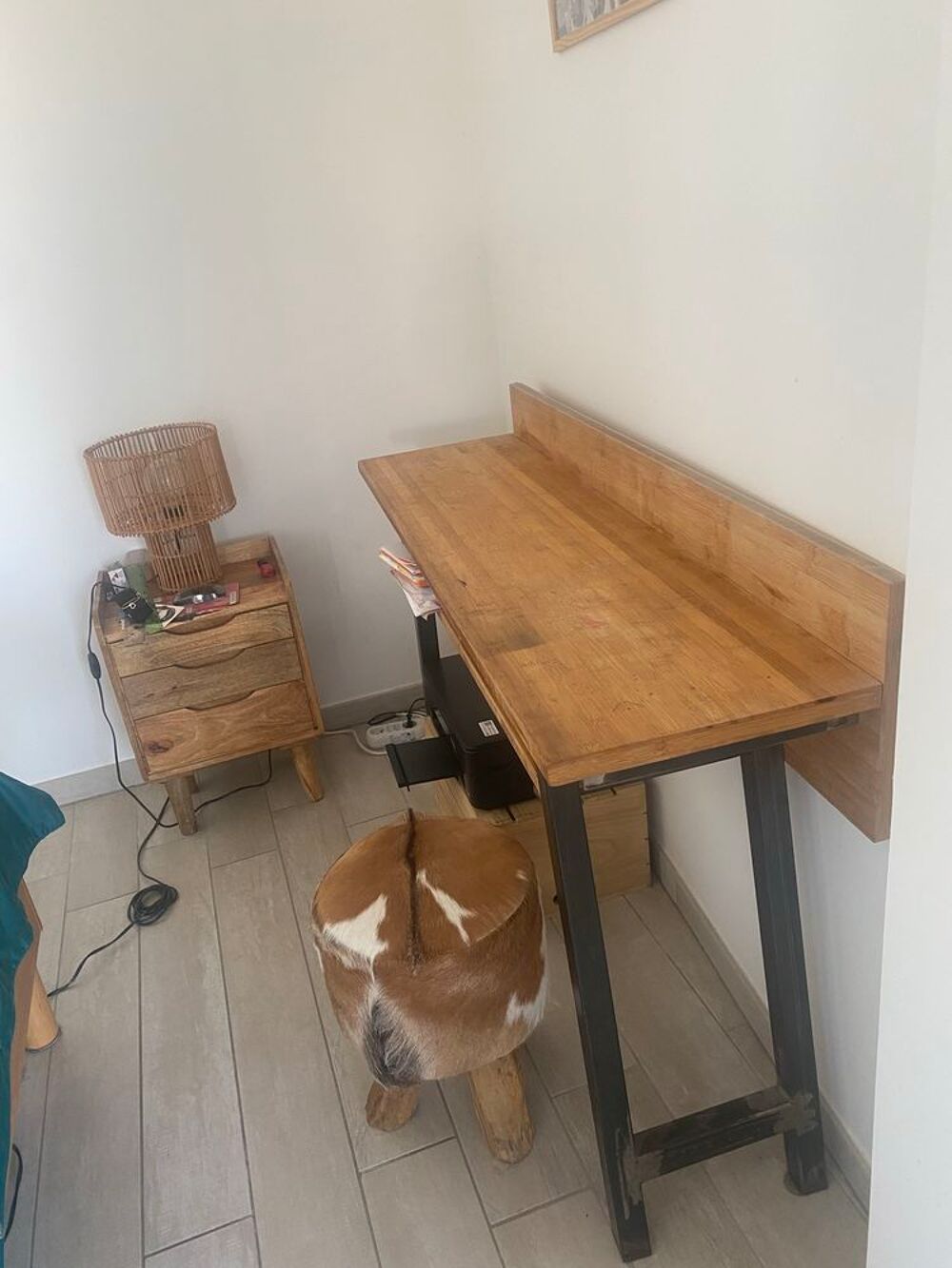 magnifique bureau fer forg&eacute; et bois Meubles