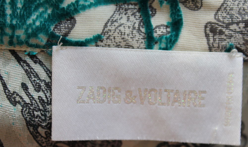 Robe motifs bleu velours turquoise ZADIG &amp; VOLTAIRE T. M Vêtements