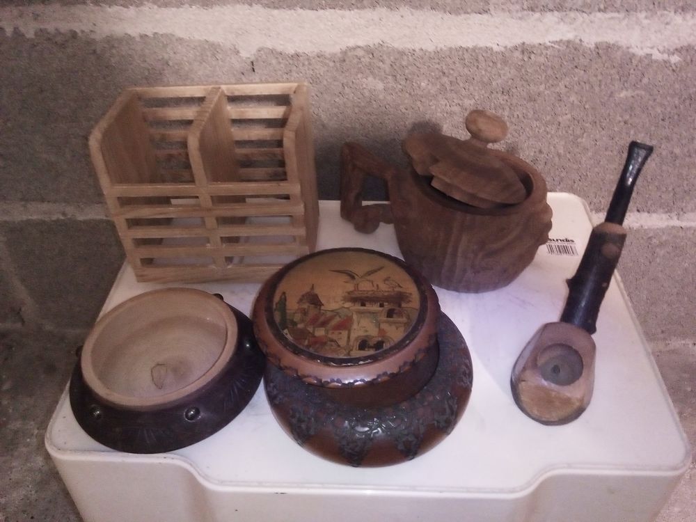 Lot divers objets bois Décoration