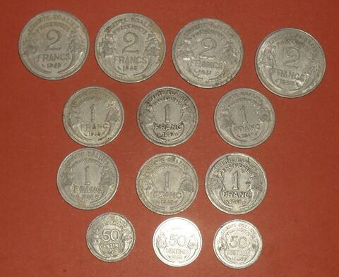 Lot de 13 pices franaises de type BAZOR. 14 Montreuil (93)