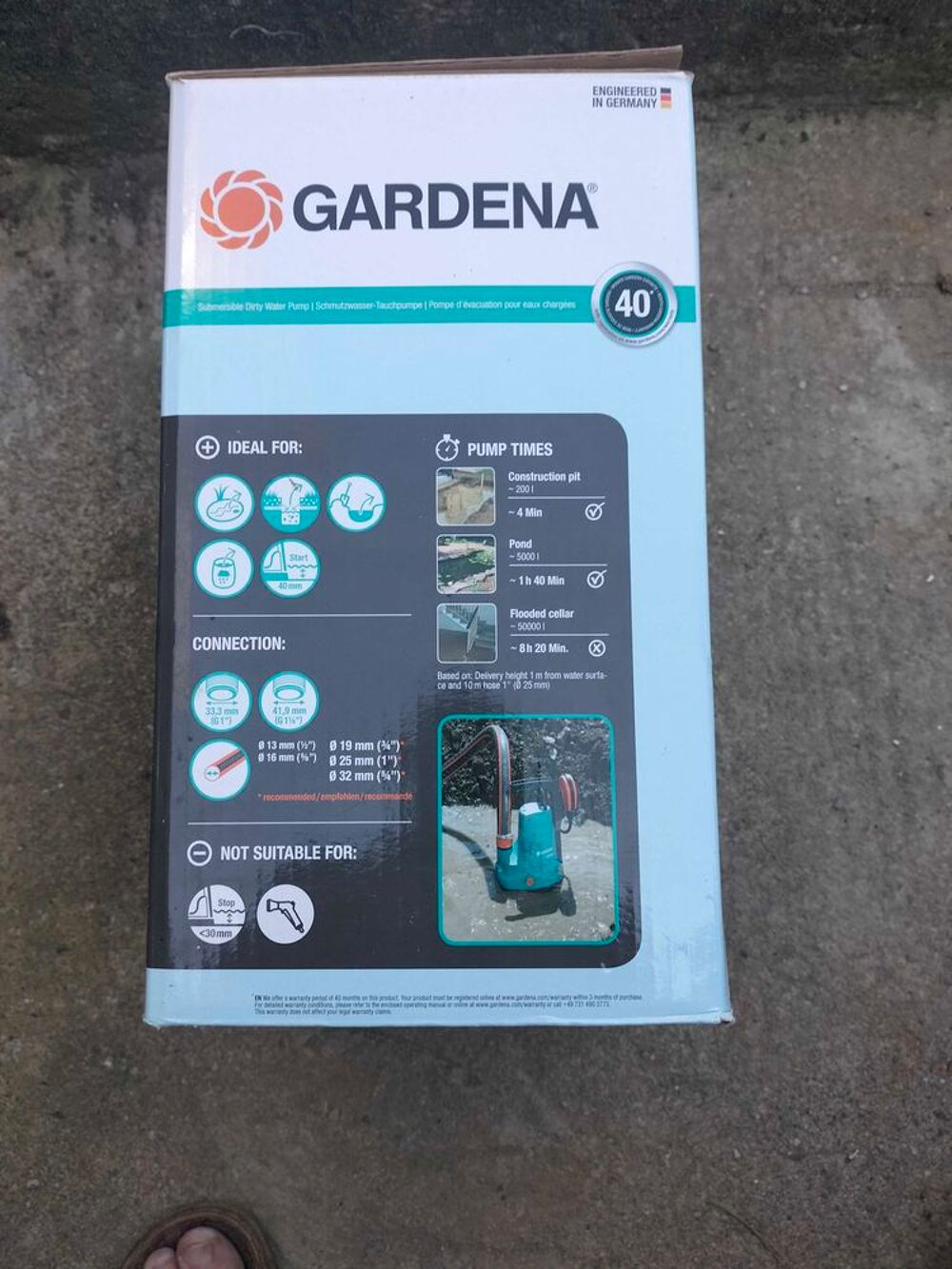 pompe vide cave gardena neuve Jardin