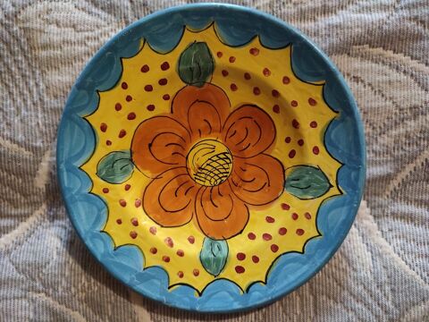 Assiette dcorative motif fleur, cramique, 16 cm 12 Jussey (70)