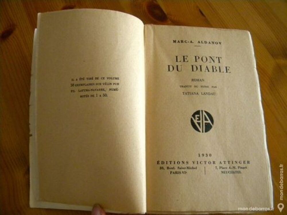 Le Pont du Diable de Marc A. Aldanov - 1918 Livres et BD