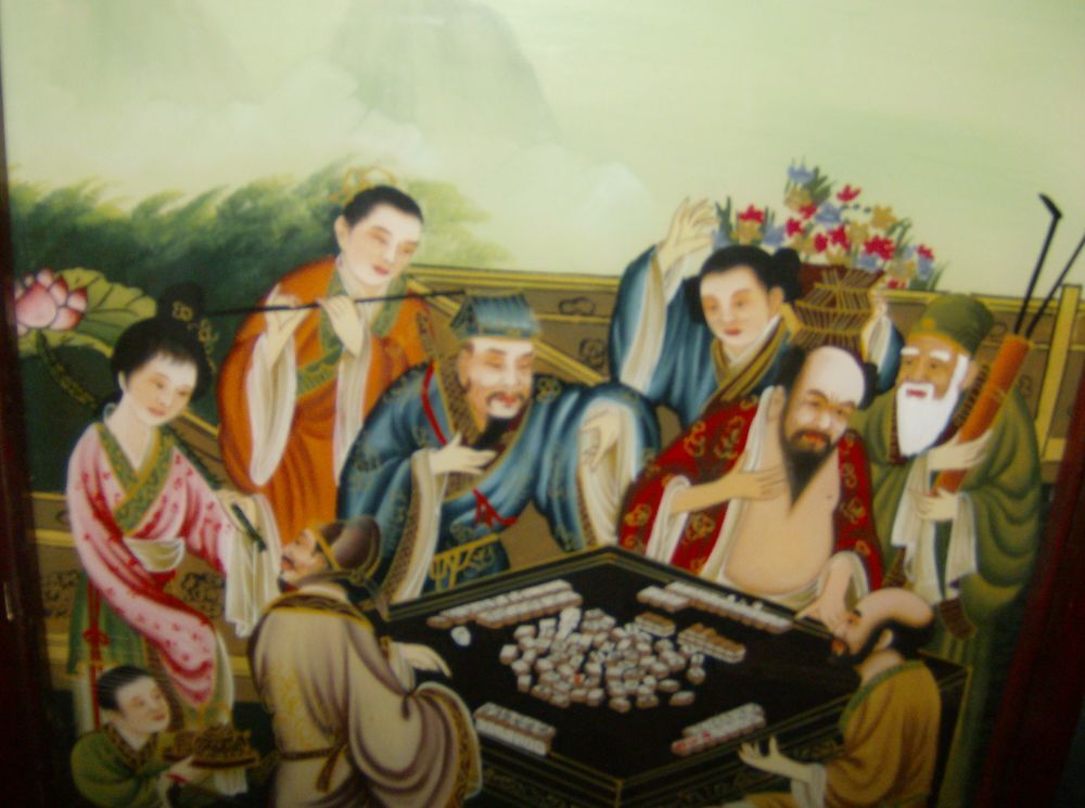 SUPERBE TABLEAU EGLOMISE""CHINE"" Décoration