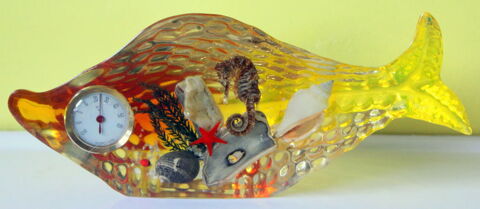 Inclusion barom�tre vintage 60 poisson jaune 30 Issy-les-Moulineaux (92)