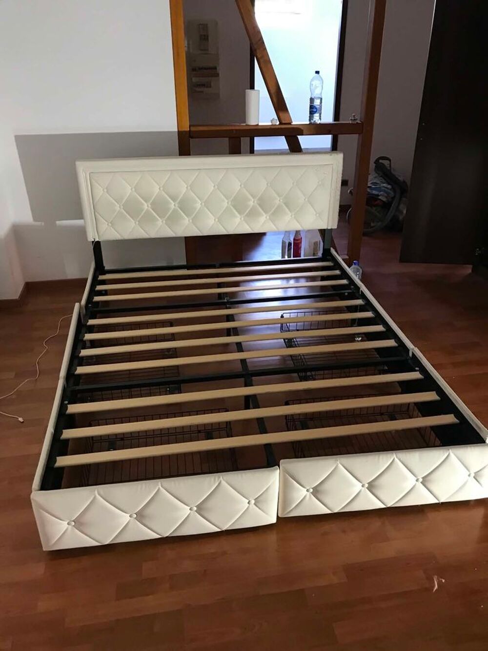 Lit double rembourr&eacute; 160 x 200 cm - Cadre de lit &eacute;l&eacute;gant Meubles