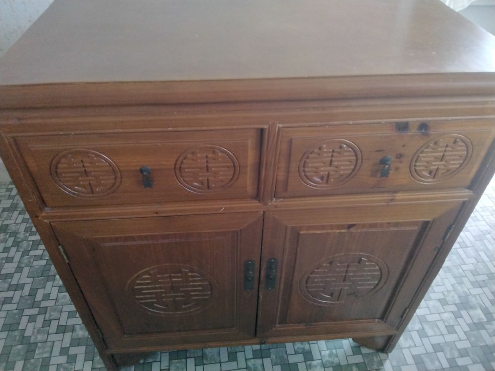 Meuble style asiatique bas en bois Meubles