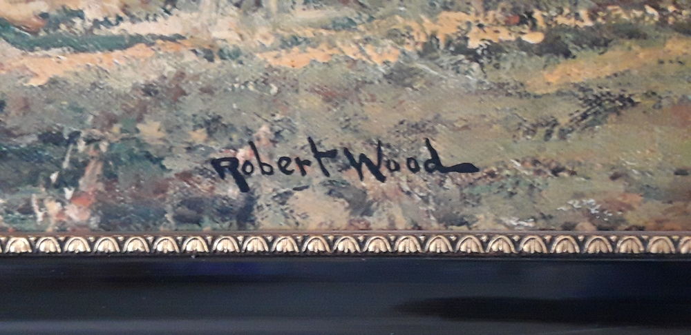 TABLEAU PEINTURE SUR TOILE MONTE SUR CADRE BOIS - Décoration