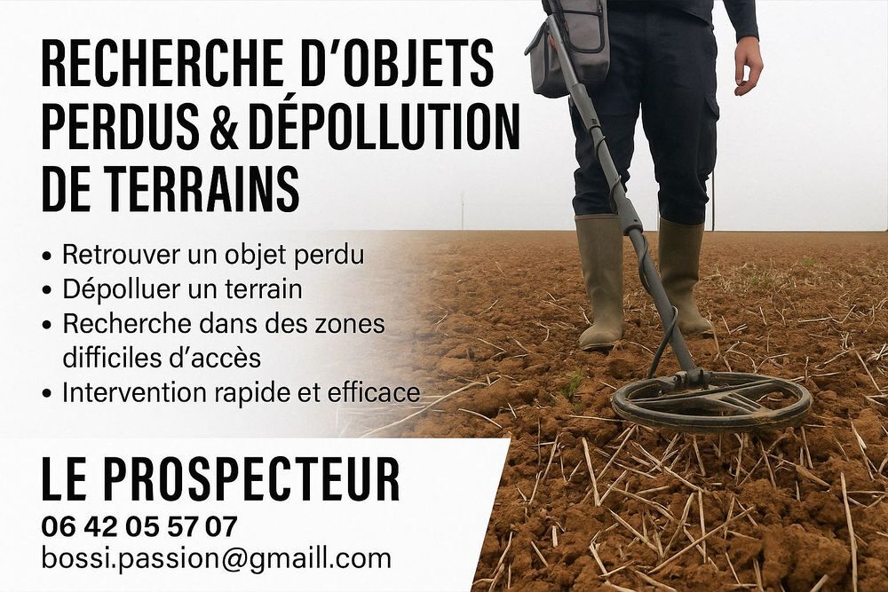 RECHERCHE D'OBJETS PERDUS &amp; D&agrave;‰POLLUTION DE TERRAINS Jardin