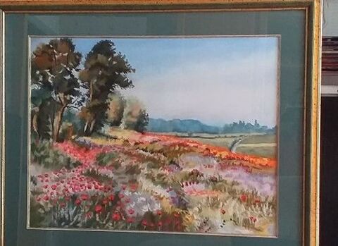Tableau  Champ de coquelicots  de A. Faure 70 Pr�mierfait (10)