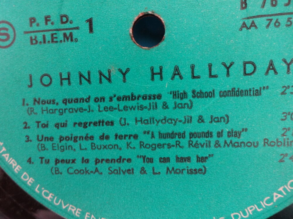 vinyle 33 tour JOHNNY HALLYDAY TEL / 0627473514 CD et vinyles