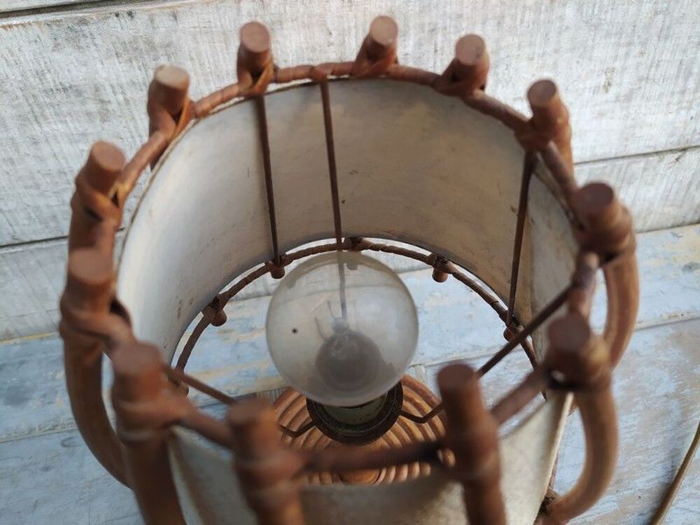 Lampe Rotin Bambou Vintage Sognot 
Décoration