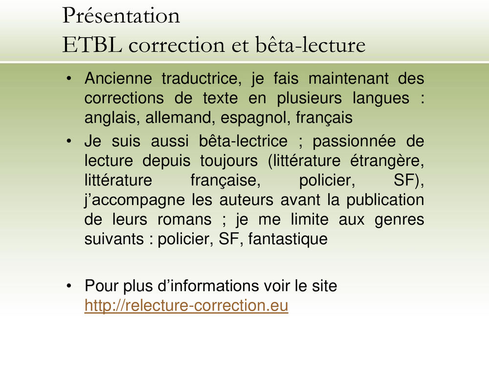   Correction de textes, bêta-lecture 