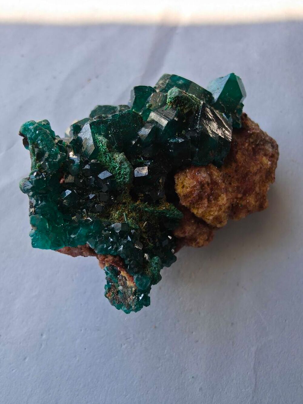 Min&eacute;ral Dioptase brute sur matrice-Collection Katanga RDC-23g 