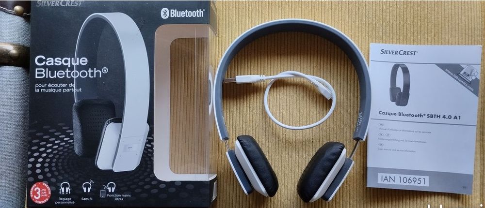 Casque Bluetooth sans fil blanc Matériel informatique