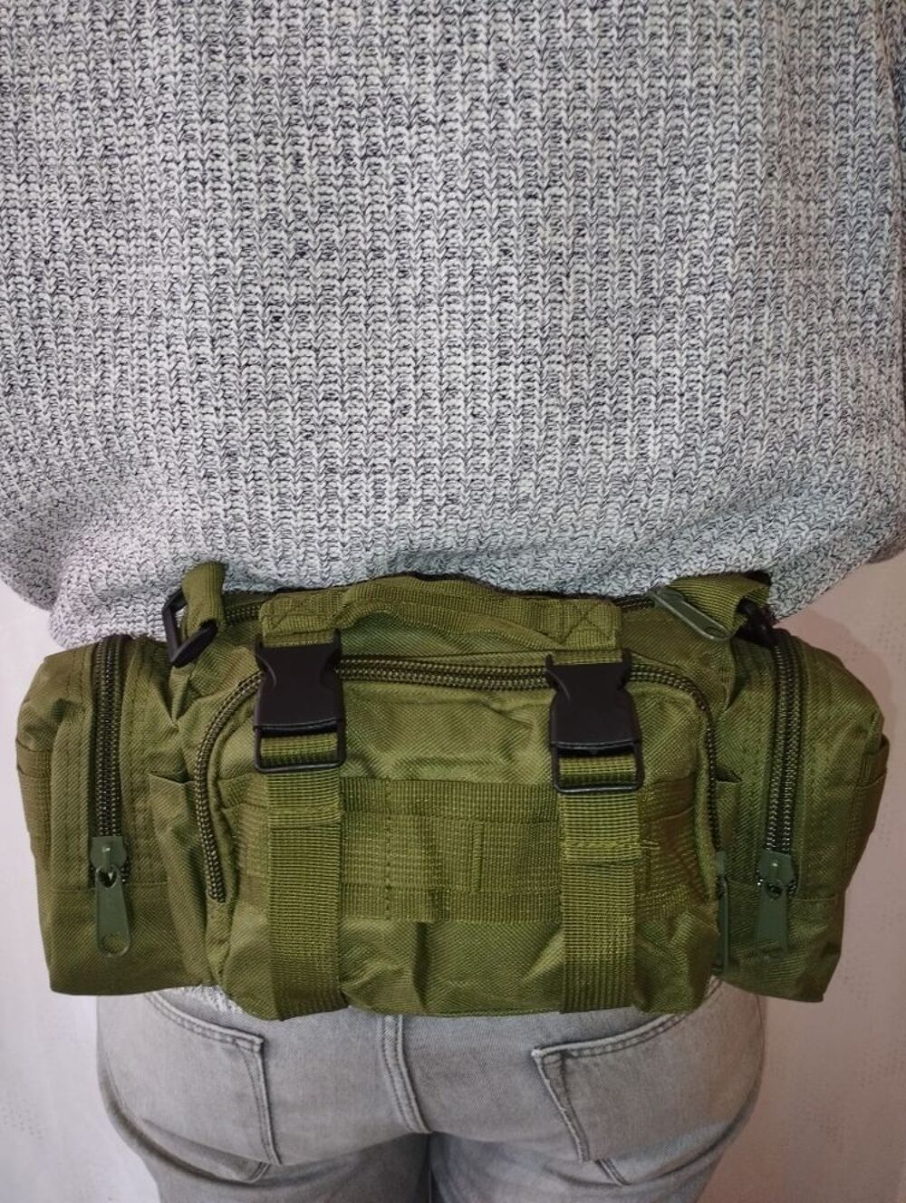 jamais utilis&eacute; sac banane dorsale bandouli&egrave;re poign&eacute;e tactique nylon oxford Tie bike Maroquinerie