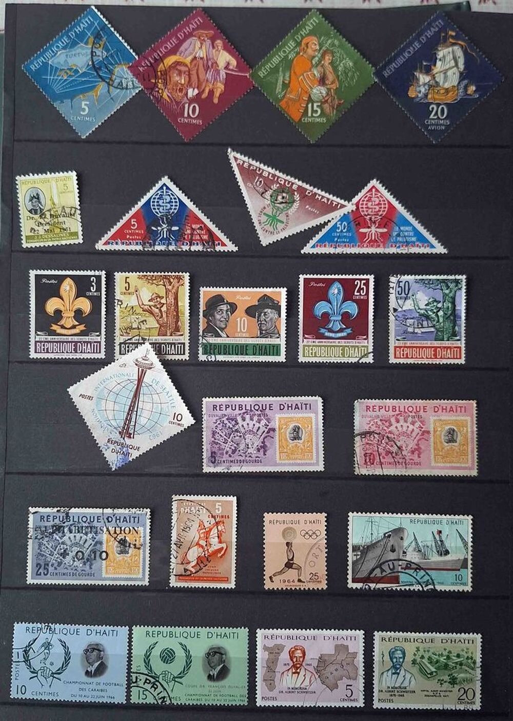 S&eacute;rie de timbres de collection d'Ha&iuml;ti 