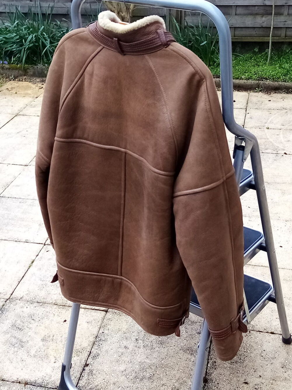  Blouson homme en cuir marron clair Vêtements