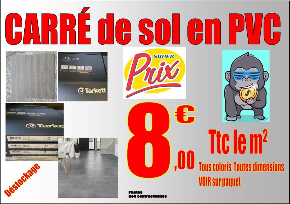 REVETEMENT SOL, Lame ou Carr&eacute; de Sol PVC, rouleau adh&eacute;sif, dalle moquette Bricolage