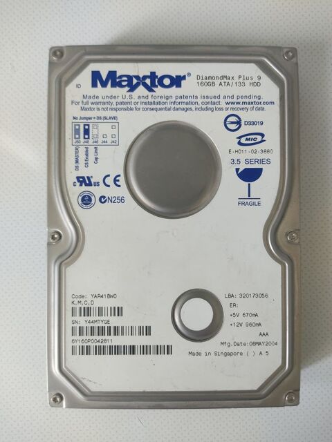 Disque dur Maxtor 160Go IDE
8 Massy (91)