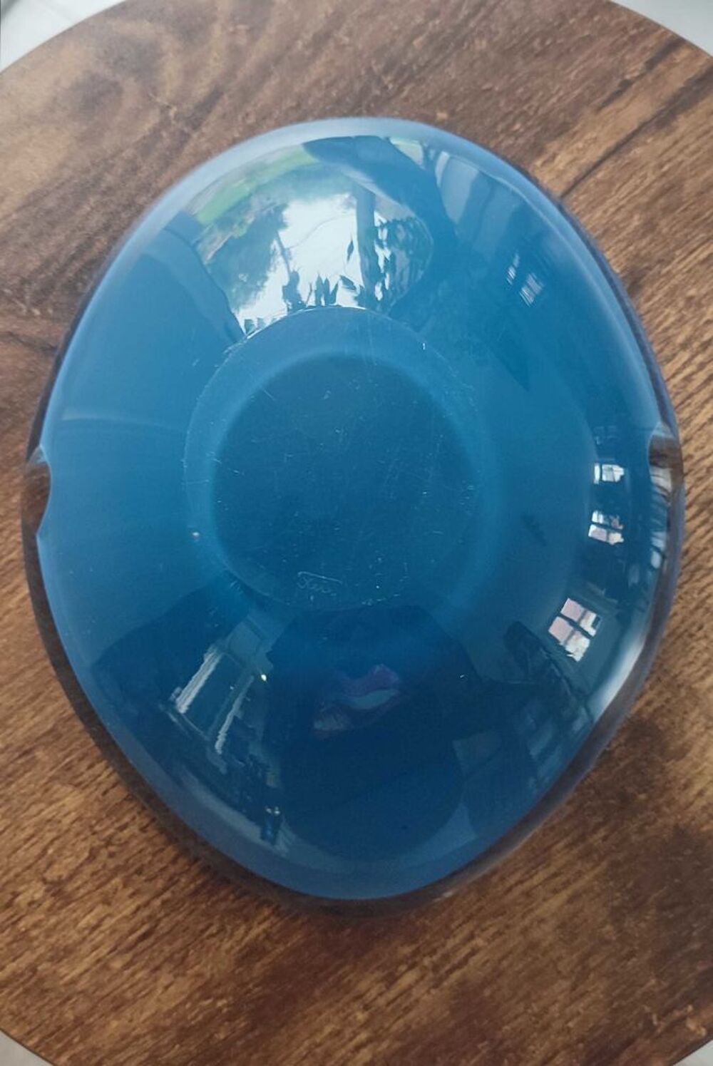 Cendrier ou vide-poche en verre d'art sign&eacute;- vintage design 