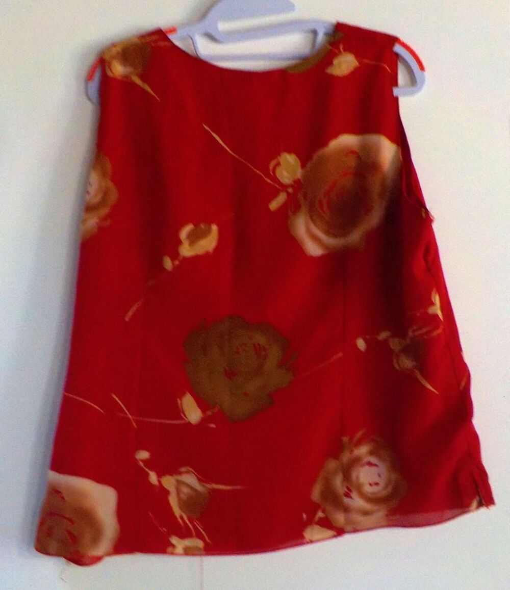 ENSEMBLE CHEMISIER + DEBARDEUR ALEXA'S TAILLE 5 FOND ROUGE Vêtements