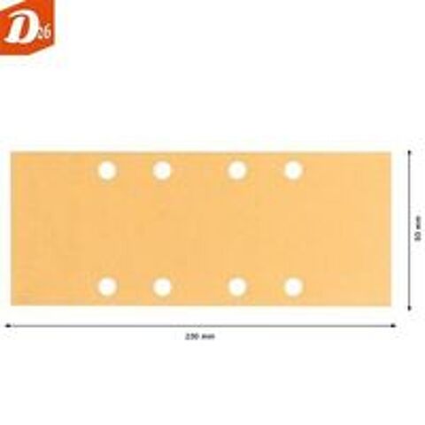   10 feuilles abrasives BOSCH 93x230mm 8 Trous Grain G120 P120 