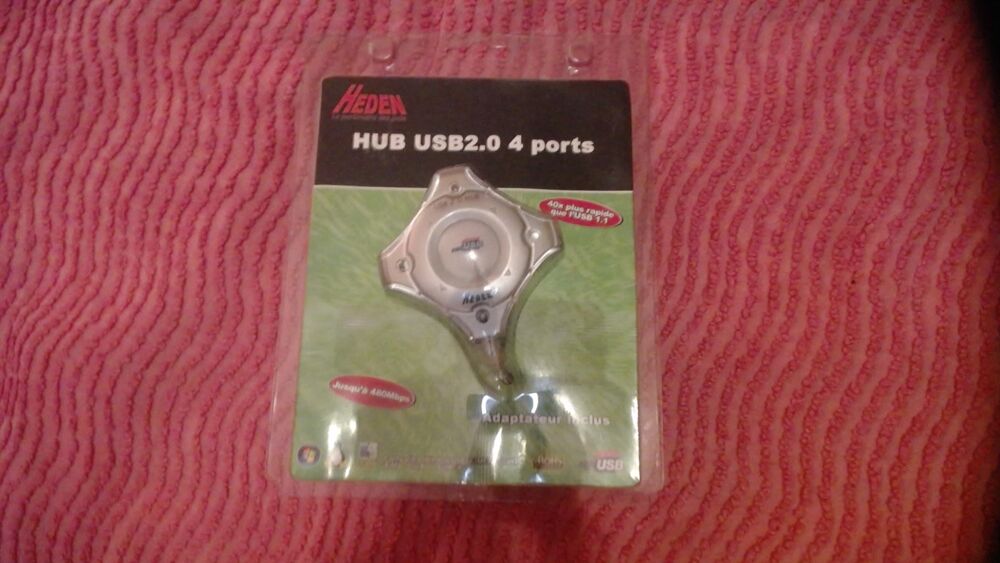 Mini Hub USB 2.0 4 Ports HEDEN HUBUSB4PAL PC &amp; Mac Matériel informatique