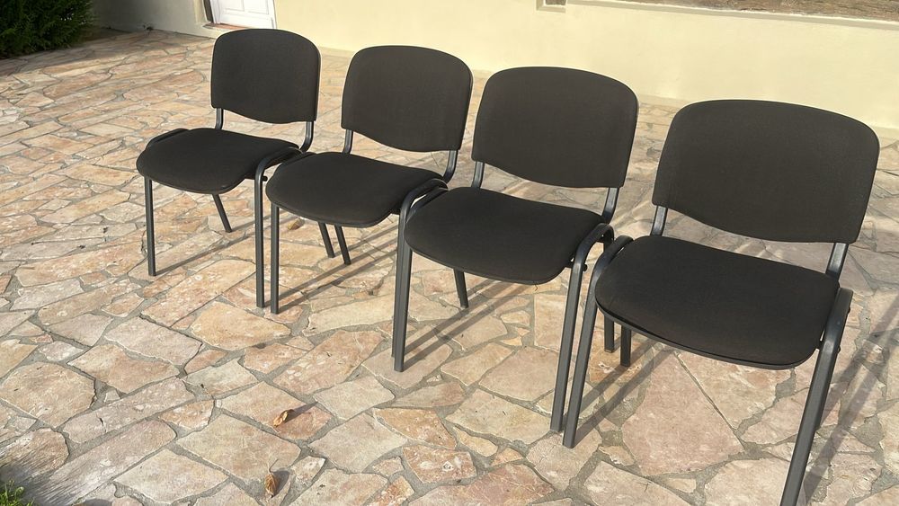 Lot de 4 chaises visiteurs noires - Design professionnel Meubles