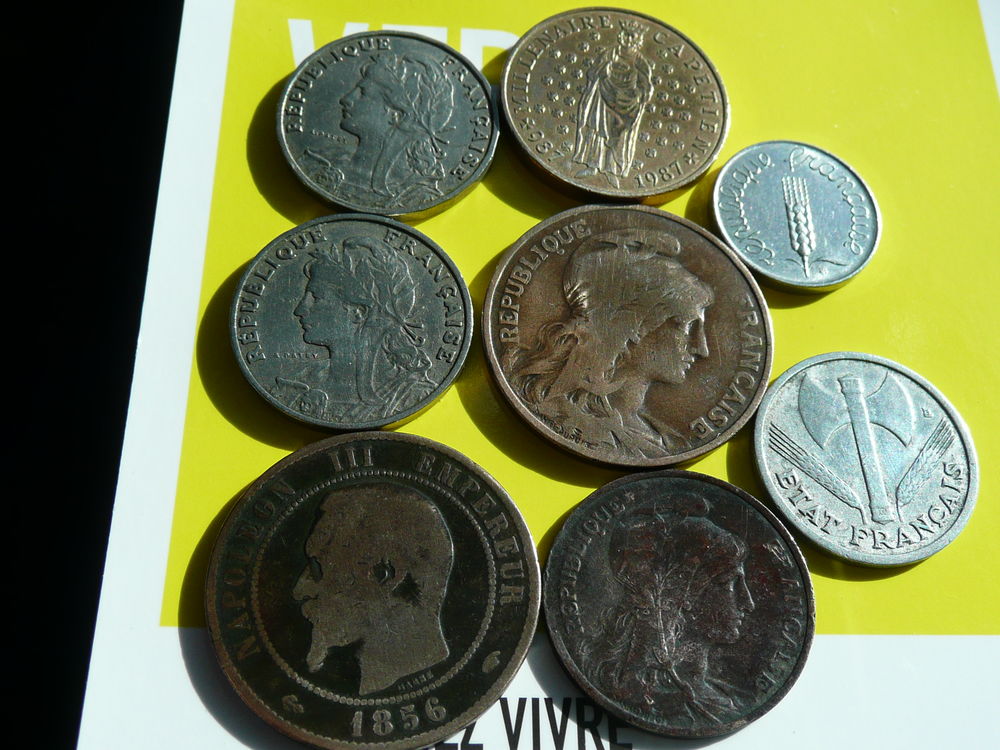 Lot de 8 pi&egrave;ces divers Franc Fran&ccedil;aise 