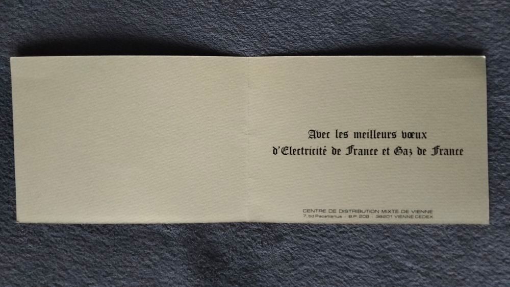 Carte vintage meilleurs v?ux EDF GDF Vienne 