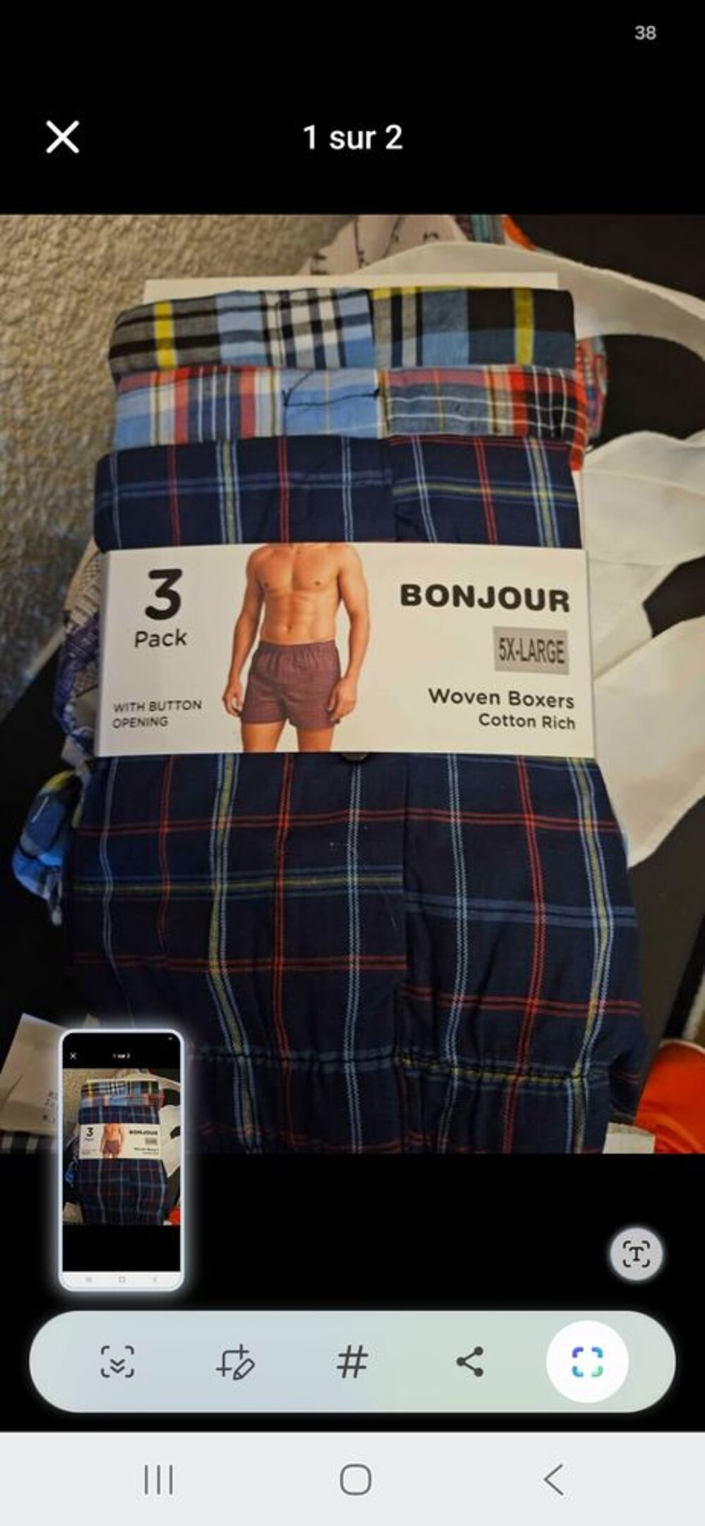 Boxers coton a
carreaux Vêtements