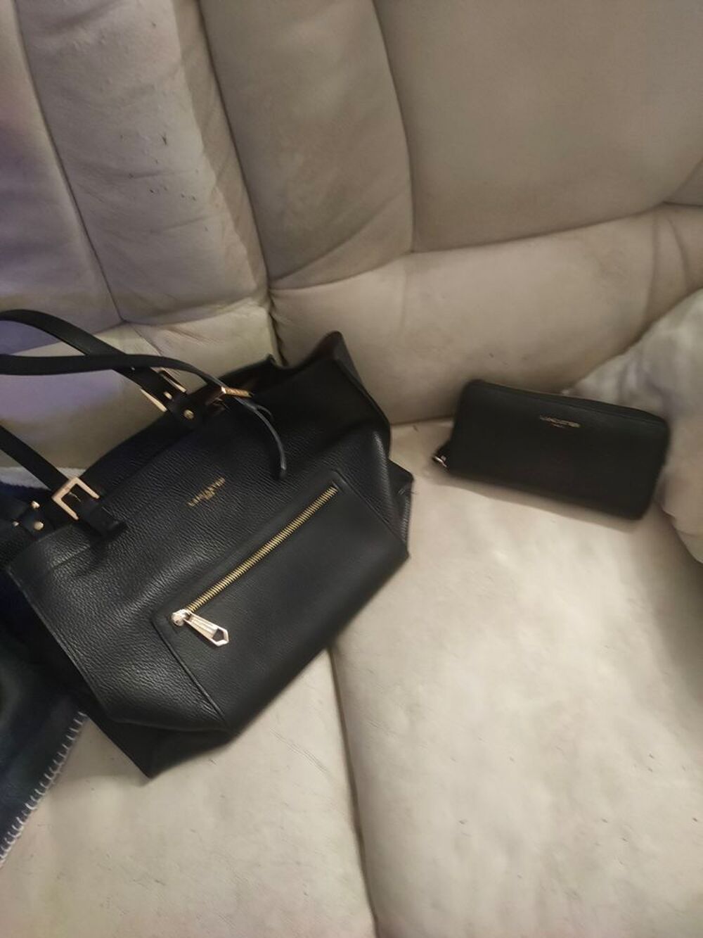 Sac &agrave; main et portefeuille Lancaster noir Maroquinerie