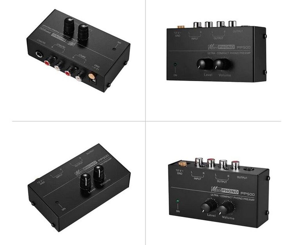 
HUIOP Pr&eacute;ampli Phono Ultra-Compact avec Commandes de Niveau Audio et hifi