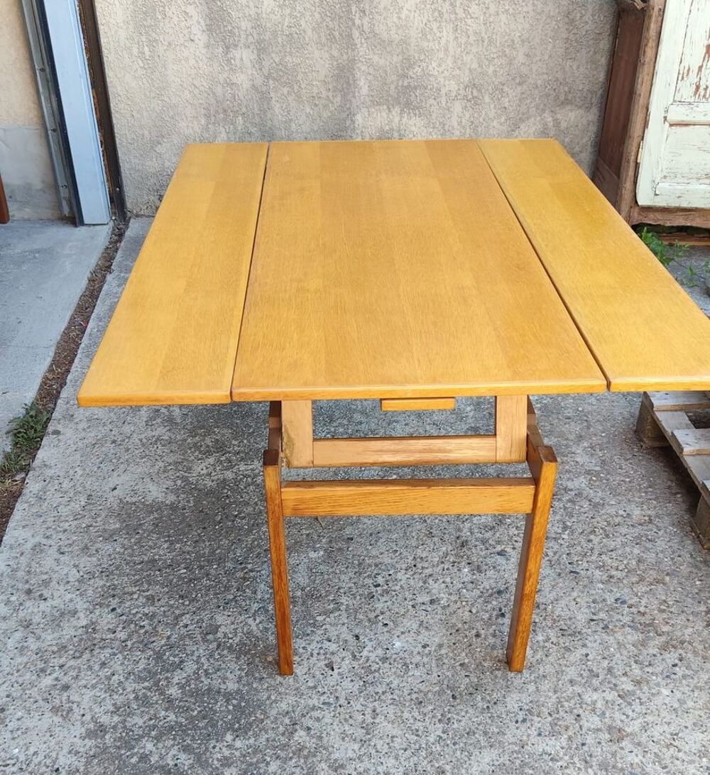 Table &agrave; manger modulable scandinave en ch&ecirc;ne , ann&eacute;es 70 Meubles