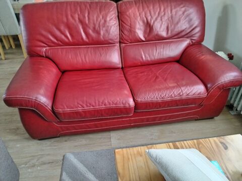 Canap� cuir rouge 350 Blois (41)