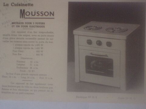 Pub Cuisinette Mousson Réchaud four 2 foyers N°92E Mixte 92G 0 Nérac (47)